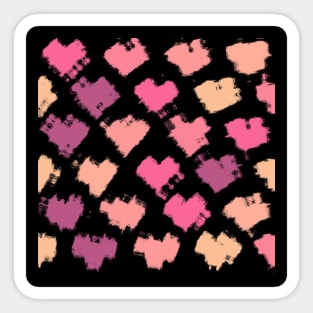 Waves of Pixel Pink Hearts Pattern Sticker